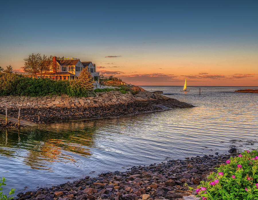 Golden Hour in Perkins Cove Photograph by Penny Polakoff