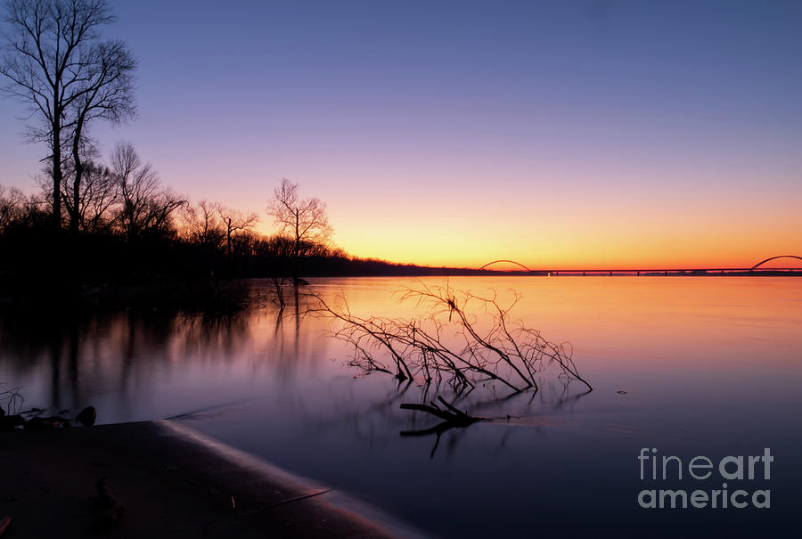 Golden Hour Ohio River Sunrise Photograph by Sandra Js