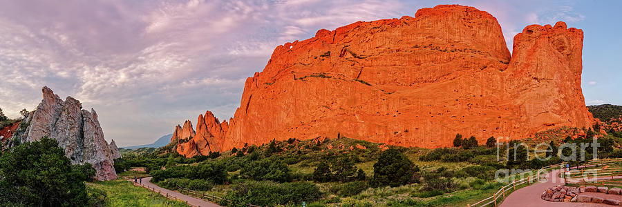 Magnificent Spring Sunset. Panoramic View Of The Rock 