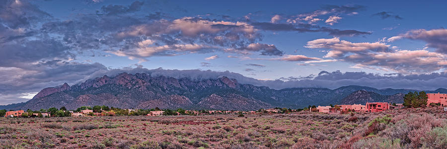 Golden Hour Panorama Of Sandia Mountains - Albuquerque New Mexico Land Of Enchantment Photograph