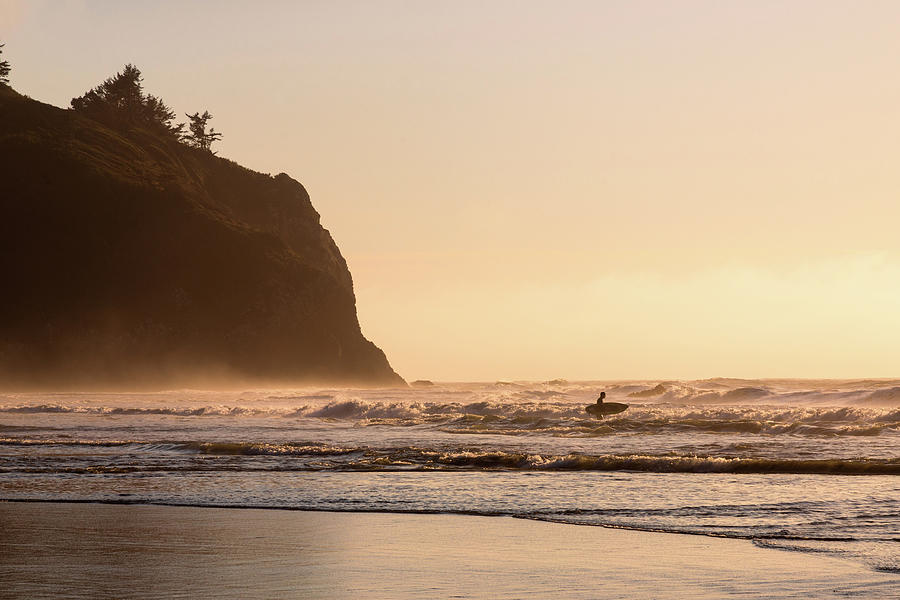 Golden Hour Surfer Photograph by Mike Lee