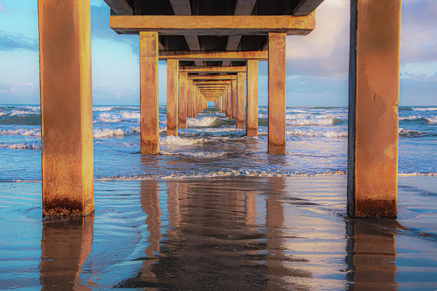 Golden Hour Under the Pier Photograph by Terry Walsh