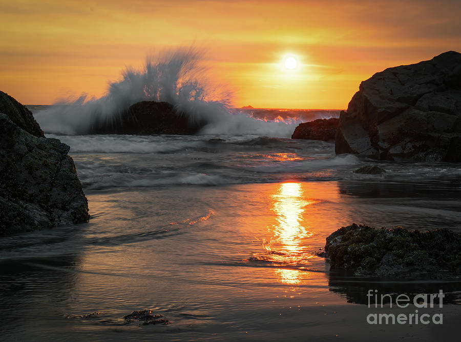 Golden Hour Waves and Reflections 2 Photograph by Ron Long Ltd Photography