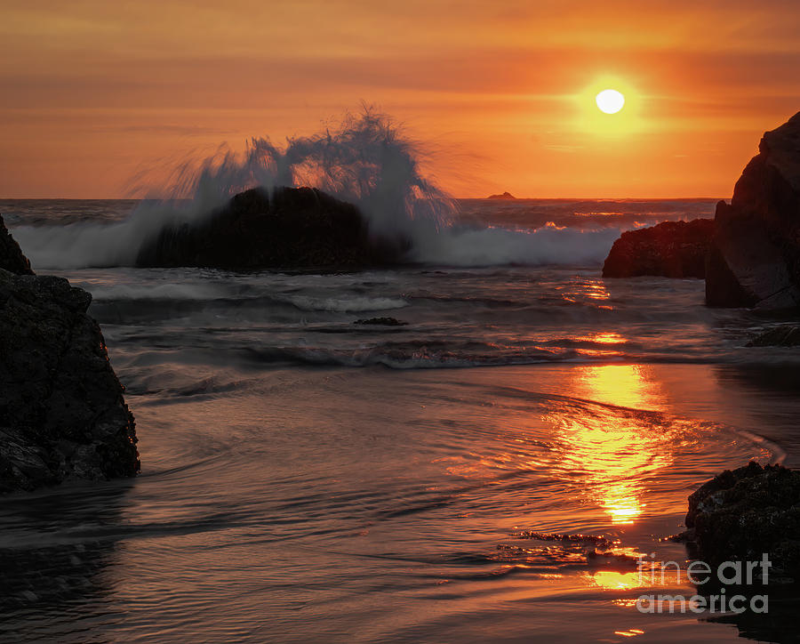 Golden Hour Waves and Reflections 4 Photograph by Ron Long Ltd Photography