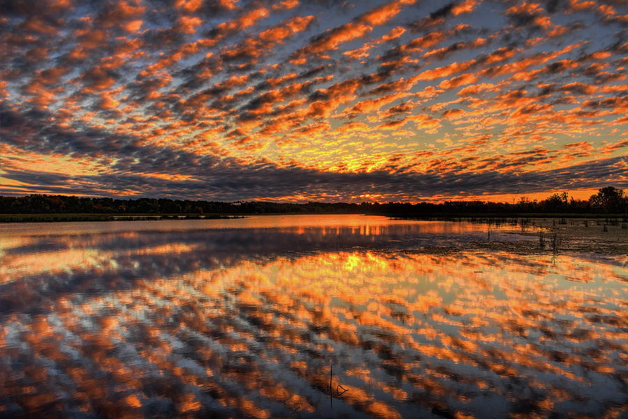 Golden Kaleidoscope Sunrise Over Lake Wausau Photograph by Dale Kauzlaric