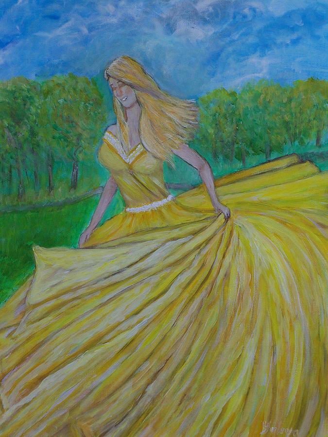 Golden Lady Painting By Yuliya Milinska   Golden Lady Yuliya Milinska 