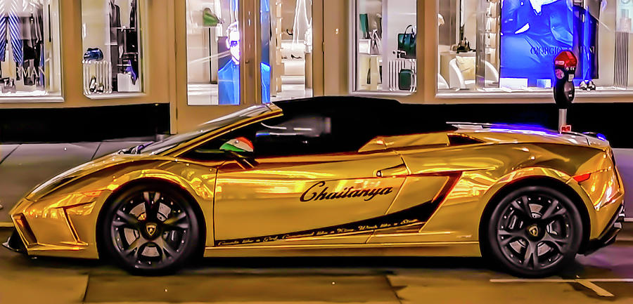 Golden Lambo Photograph by James Canning