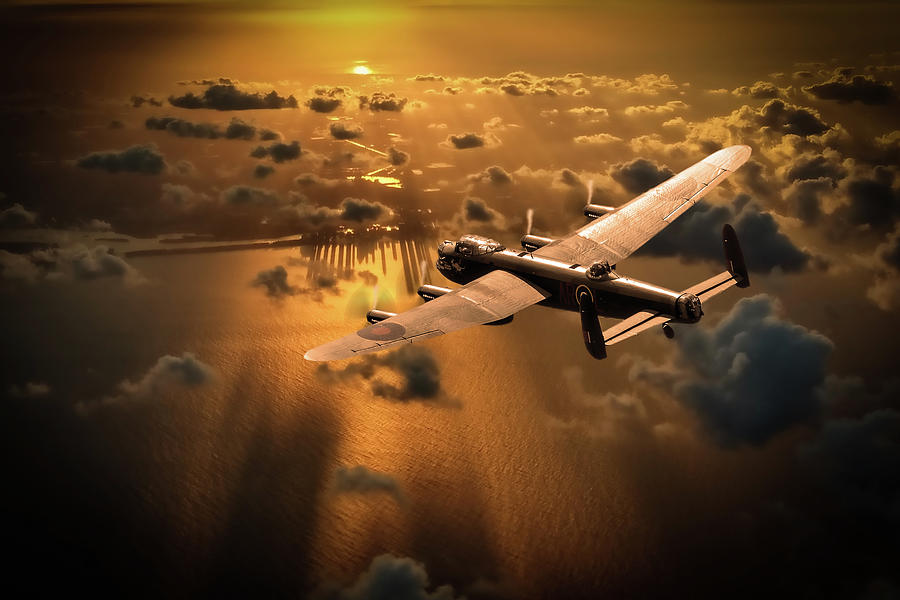 Golden Lancaster Digital Art by Airpower Art
