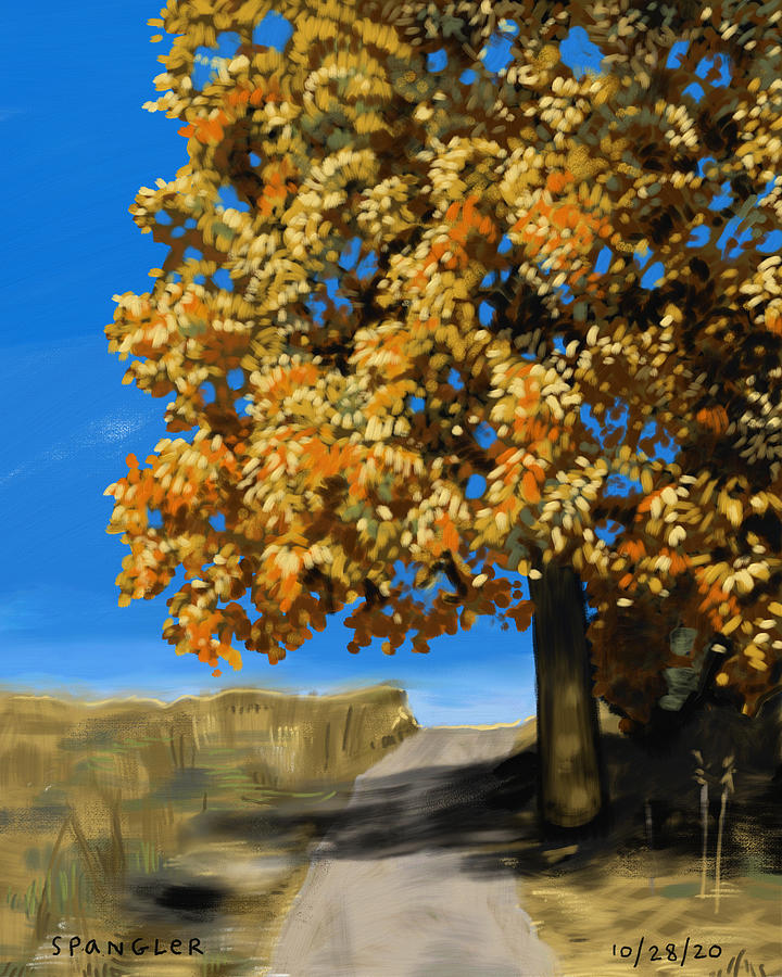 Golden leaves Painting by Susan Spangler