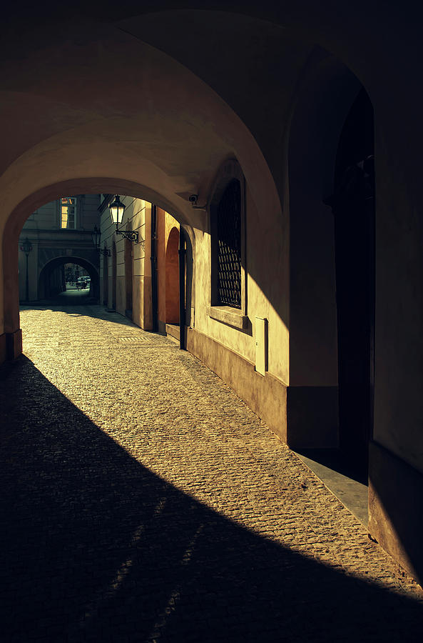 Golden Light through Arches Photograph by Jenny Rainbow