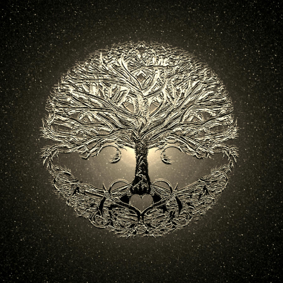 Golden Light Tree of Life Digital Art by Amelia Carrie