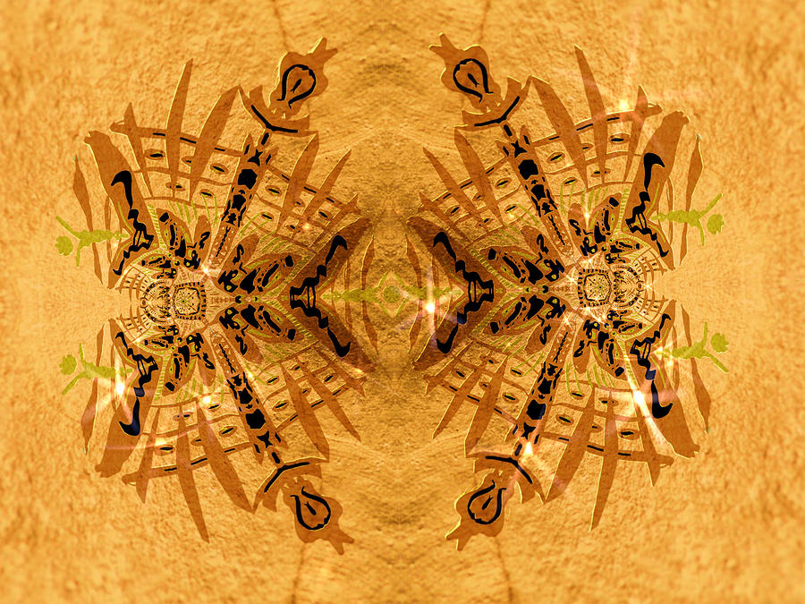 Golden Mandala Spiral Digital Art by Eileen Backman