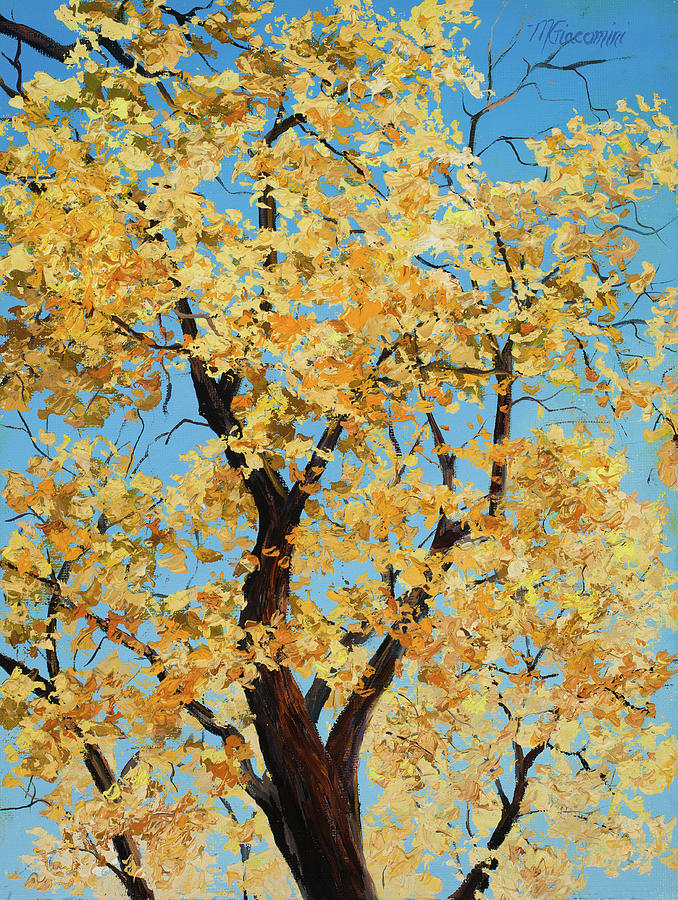 Fall Painting - Golden by Mary Giacomini