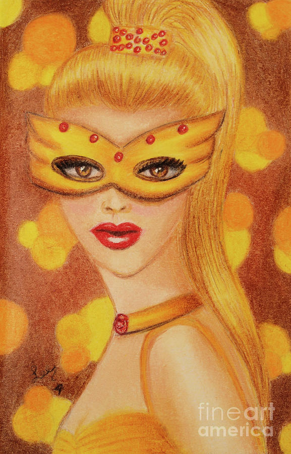 Golden Mask Painting by Dorothy Lee
