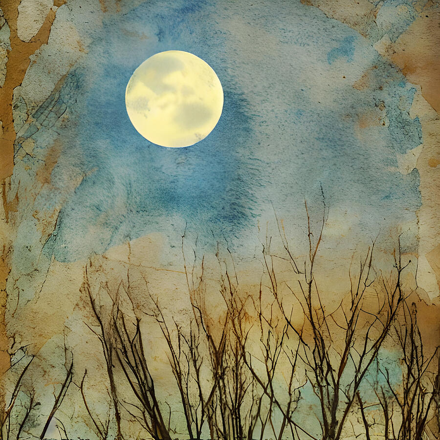 Golden Moon Rising Over the Trees Photograph by Amalia Suruceanu