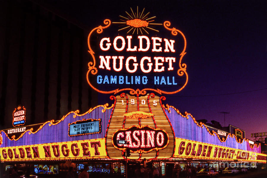 Las Vegas Photograph - Golden Nugget 1960s at Dusk by Aloha Art