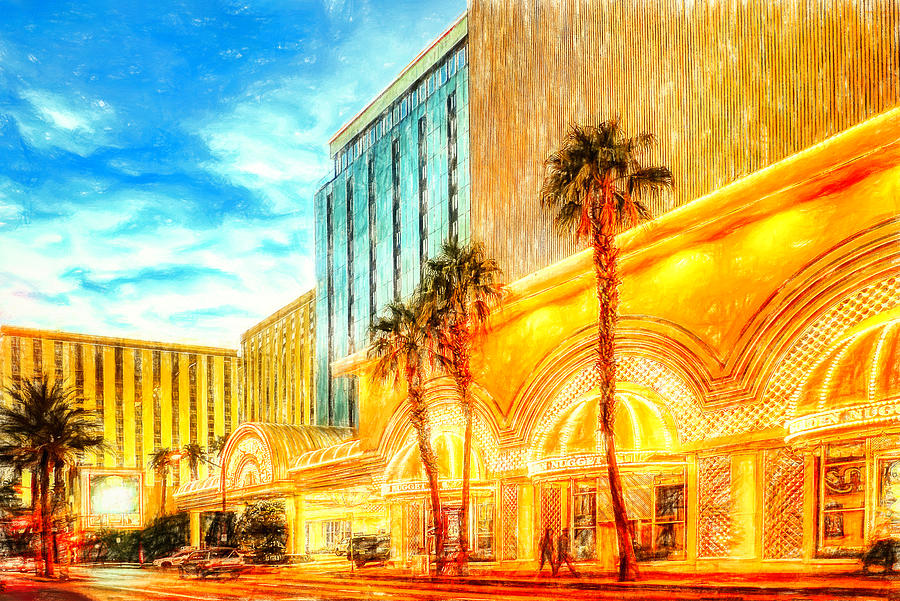 Golden Nugget Hotel Las Vegas Mixed Media by Tatiana Travelways