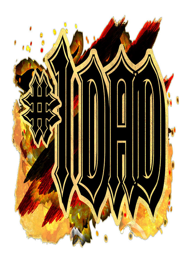 Golden Number One Dad Emblem for Fathers Day Digital Art by Delynn Addams