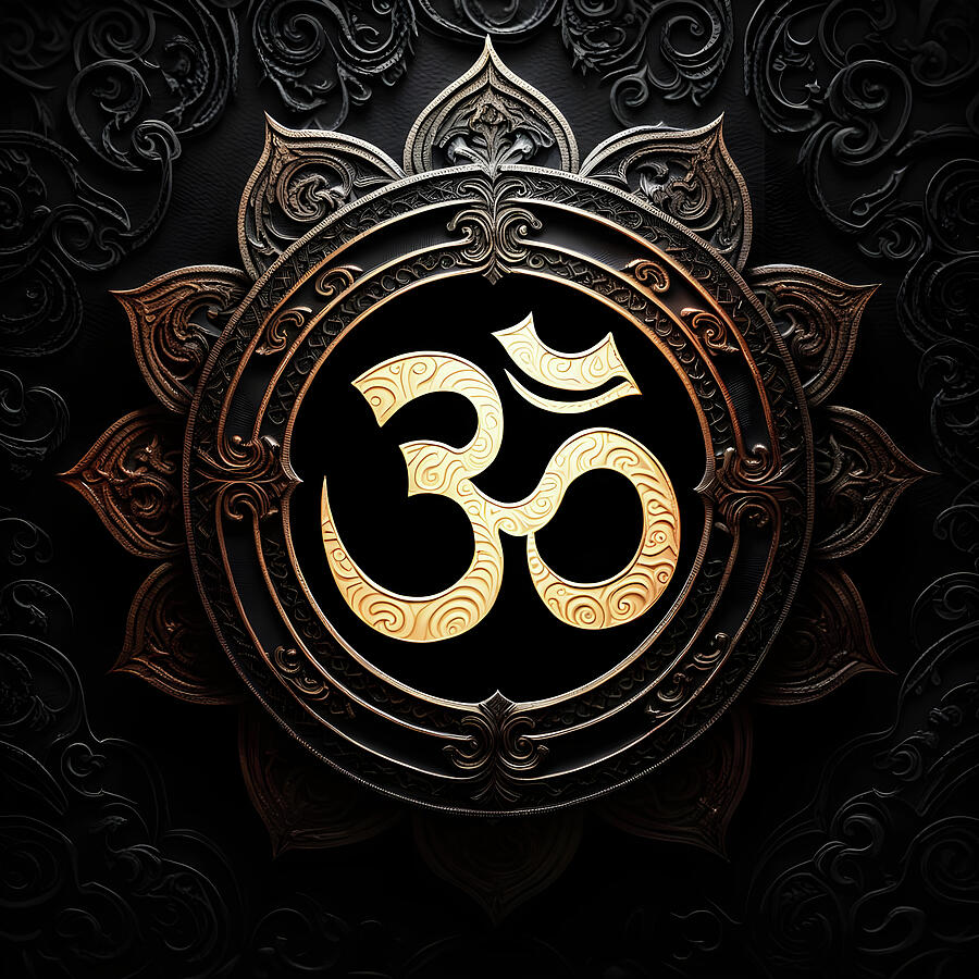Golden Om Symbol Mandala Style Digital Art by Freddy B Golden Om Symbol Mandala Style Digital Art by Freddy B