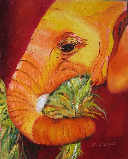 Golden Pachyderm Painting by Vicki Brevell