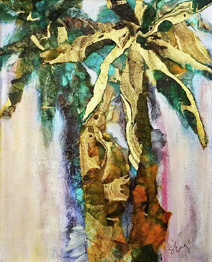 Golden Palm Mixed Media by Sharon Williams Eng