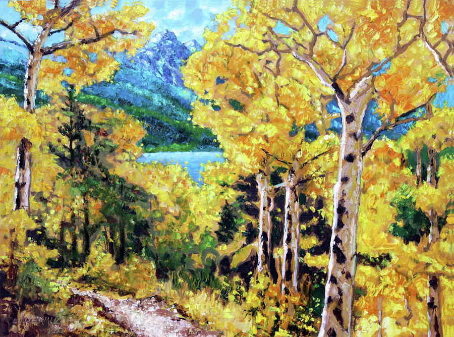 Golden Path Painting by John Lautermilch