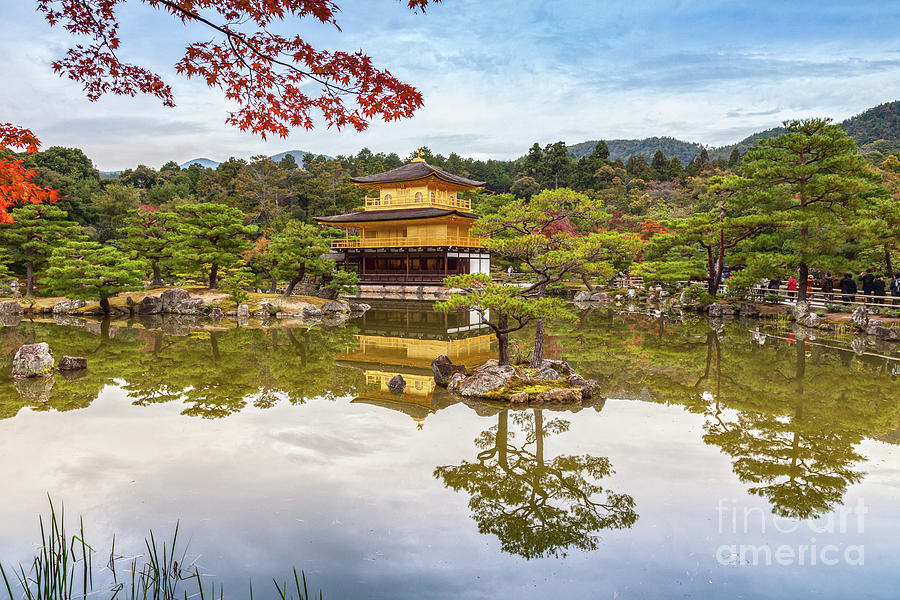 Garden Photograph - Golden Pavilion Kyoto Japan by Colin and Linda McKie