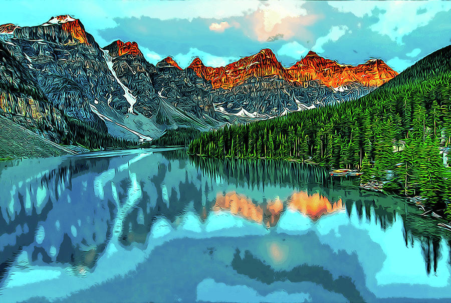 Golden Peaks Digital Art by Curt Freeman