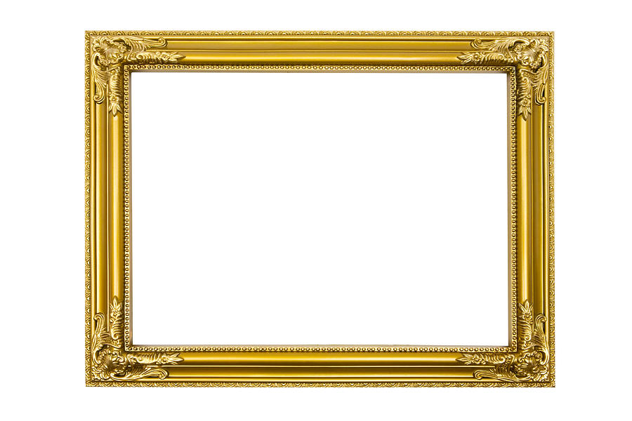 Golden Picture Frame (Clipping Path Included) Photograph by JoKMedia