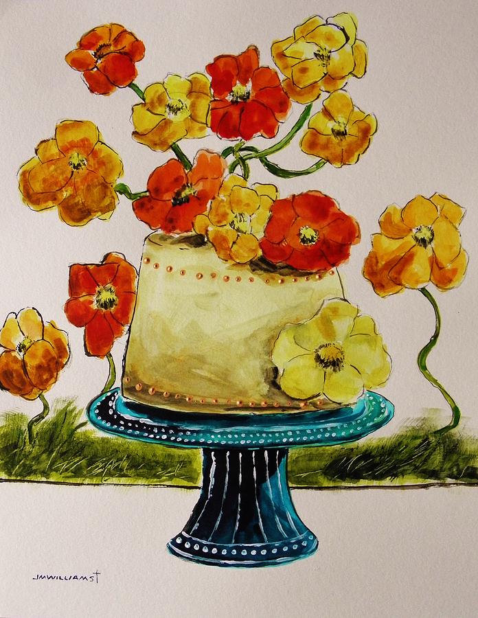 Golden Poppy Cake Painting by John Williams
