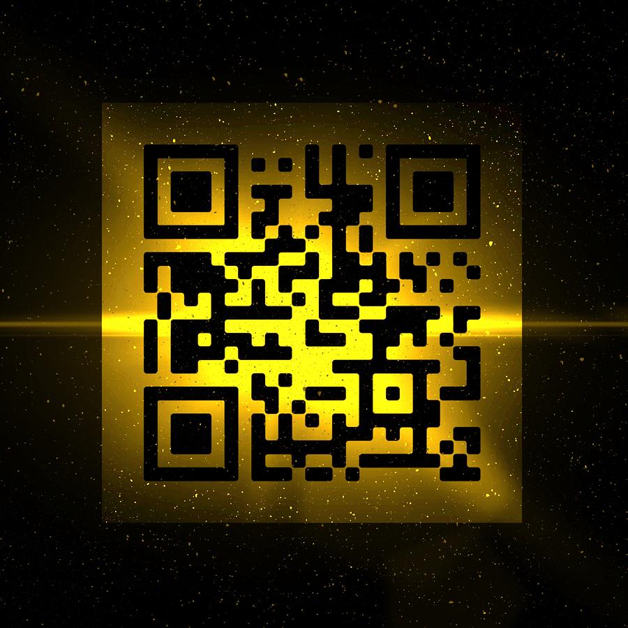 Golden QR Code Digital Art by Wunderle