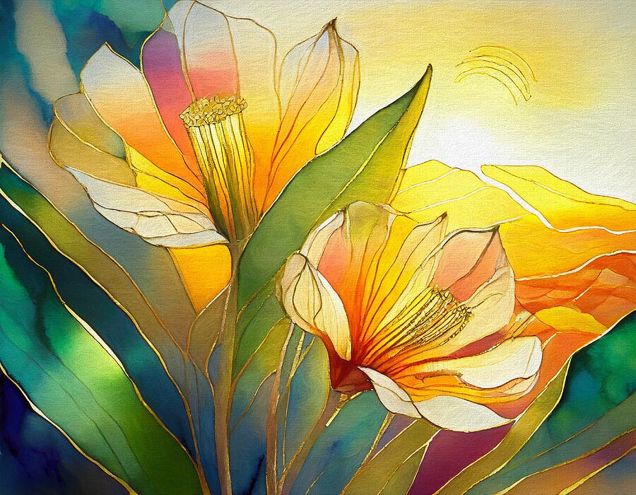 Golden Radiance Mixed Media by Susan Rydberg Golden Radiance Mixed Media by Susan Rydberg