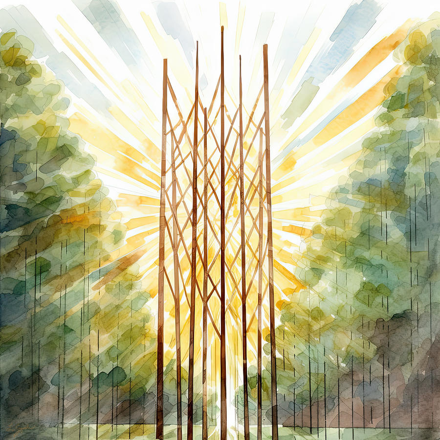 Golden Ratio - Tower Art Painting by Lourry Legarde Golden Ratio - Tower Art Painting by Lourry Legarde