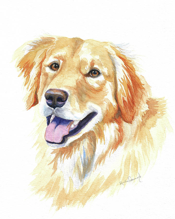 Golden Retriever Laughter Painting by Renee Forth-Fukumoto