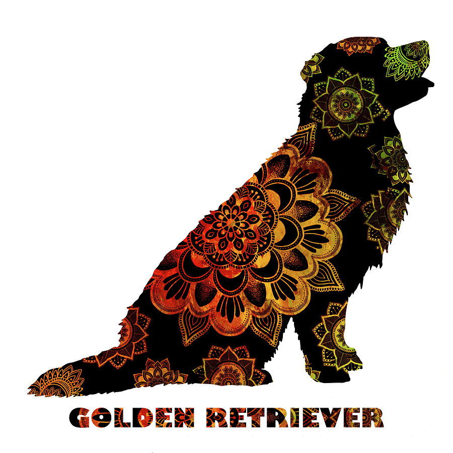 Golden Retriever Mandala Art Digital Art by Peggy Collins