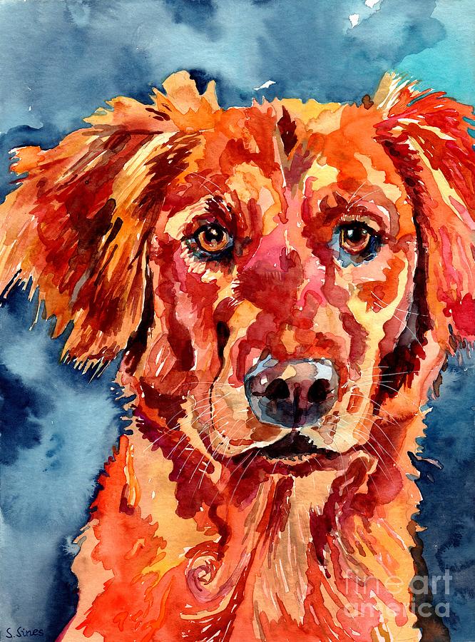 Animal Painting - Golden Retriever by Suzann Sines