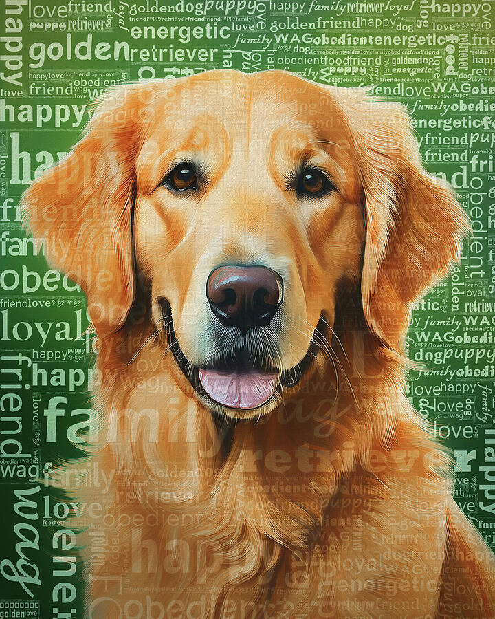 Golden Retriever Typography Mixed Media by Dan Sproul Golden Retriever Typography Mixed Media by Dan Sproul