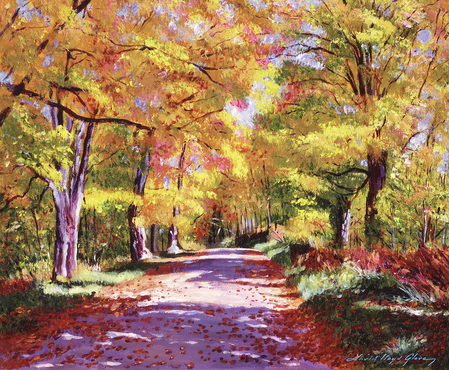 Golden Road Painting by David Lloyd Glover
