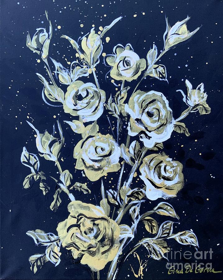 Golden Roses Painting by Gina De Gorna