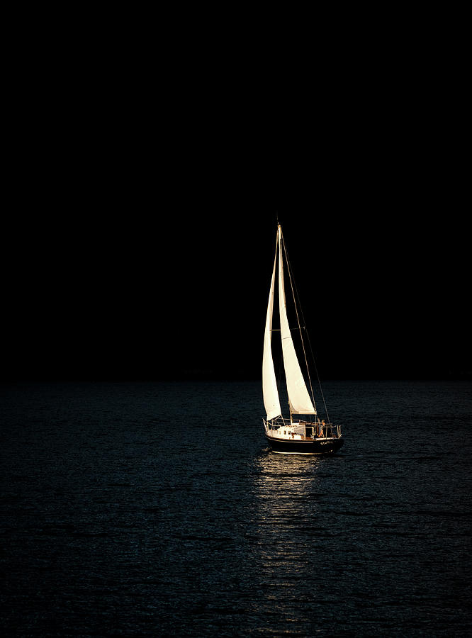 Golden Sailboat Photograph by Serge Skiba