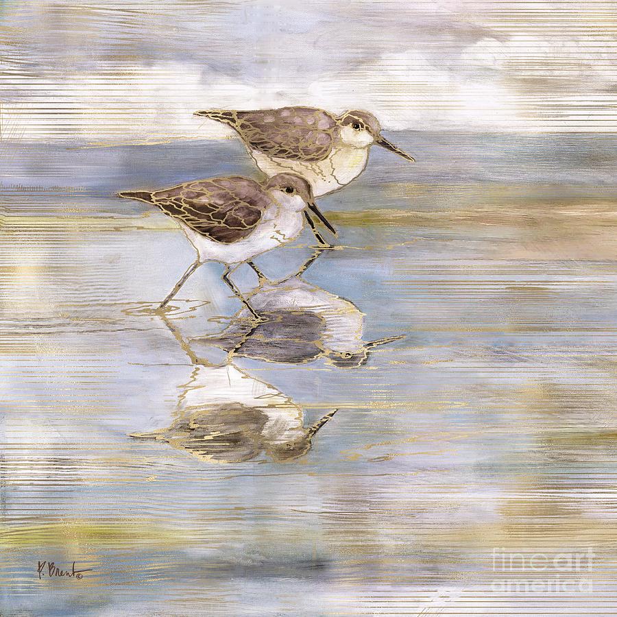 Bird Painting - Golden Sandpipers I by Paul Brent