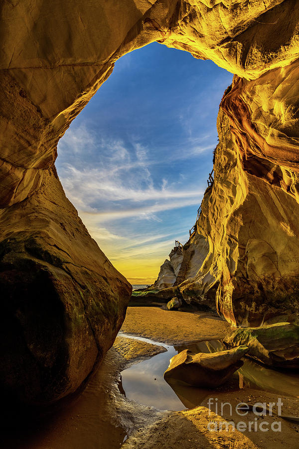 Golden Sea Cave Photograph by Mimi Ditchie