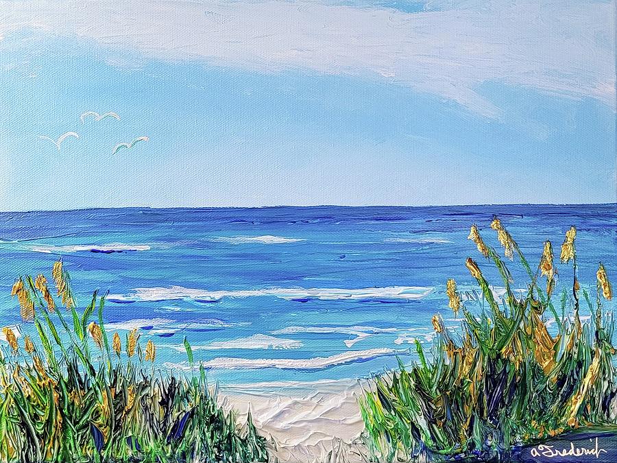 Golden Sea Oats Painting by Ann Frederick