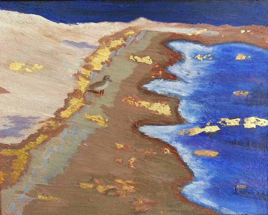 Golden Seashore Painting by Margaret Harmon