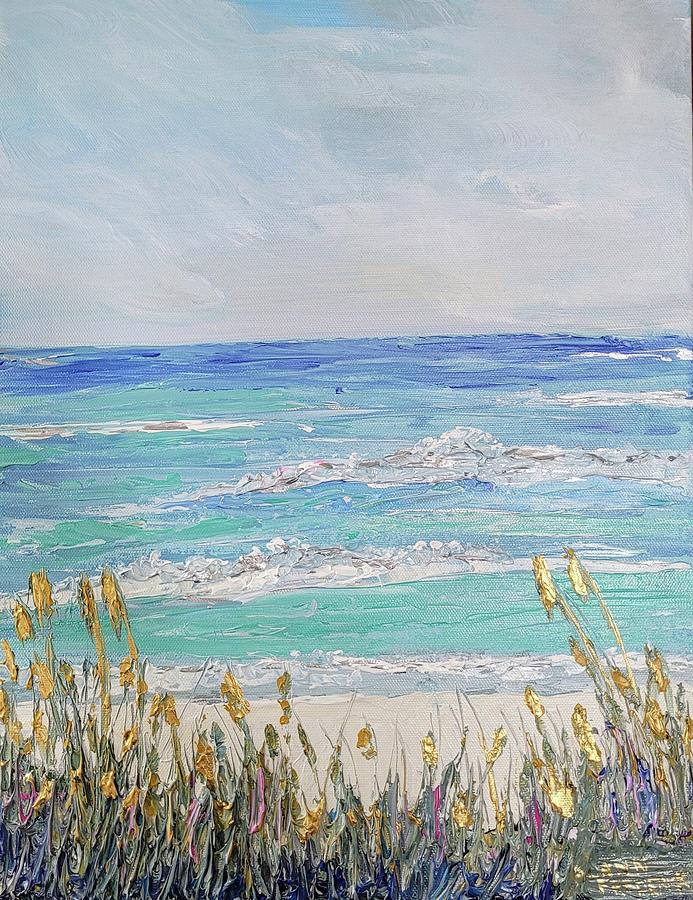 Golden Shores Painting by Ann Frederick