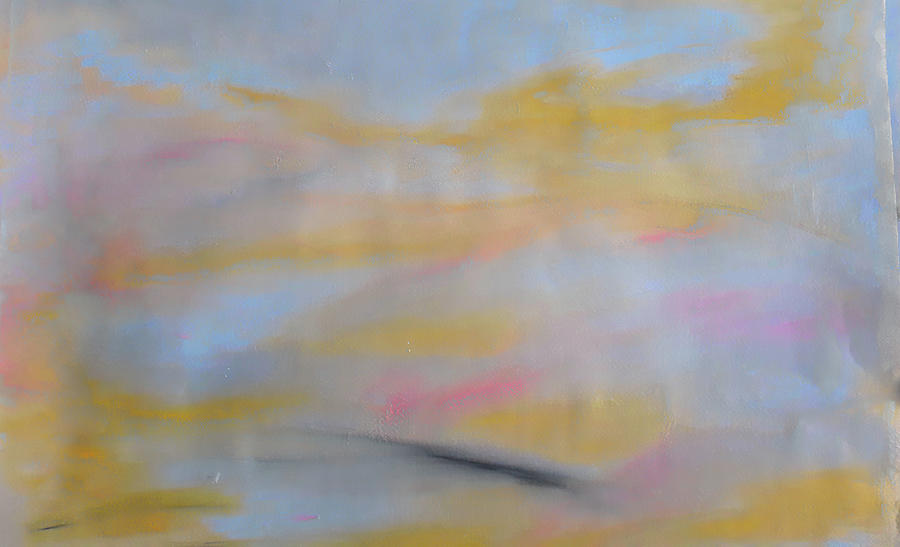 Golden SKies abstract  Pastel by Cathy Anderson