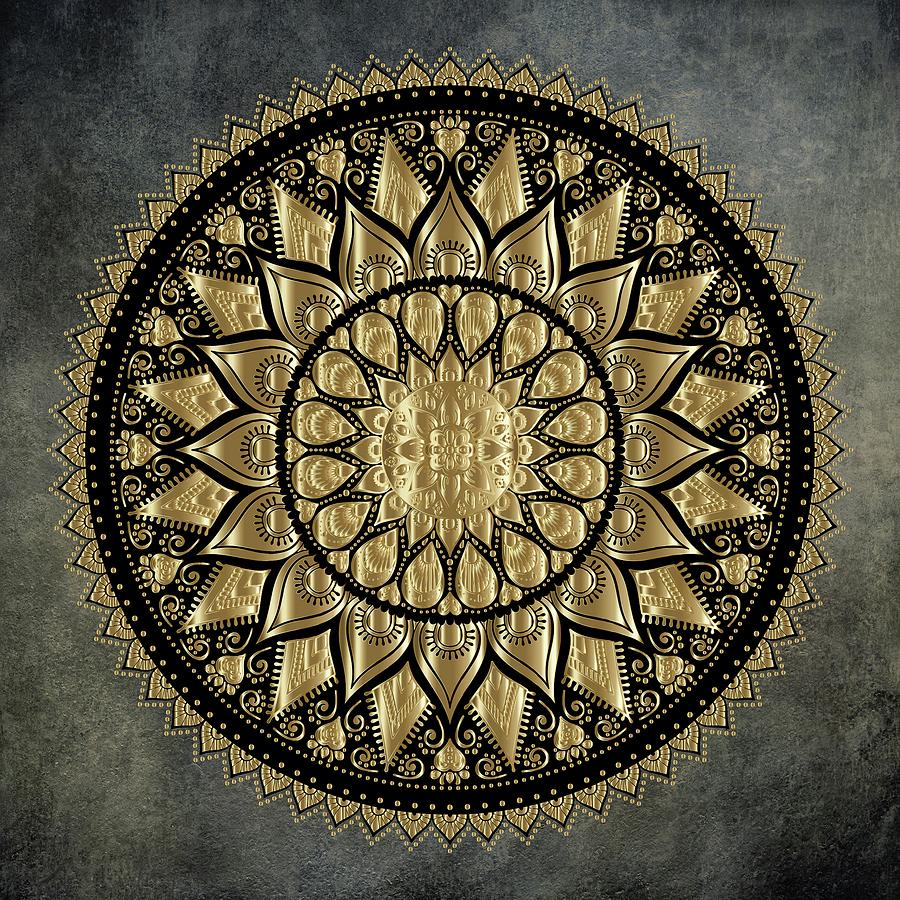 Golden Sphere Mandala  Mixed Media by Movie Poster Prints