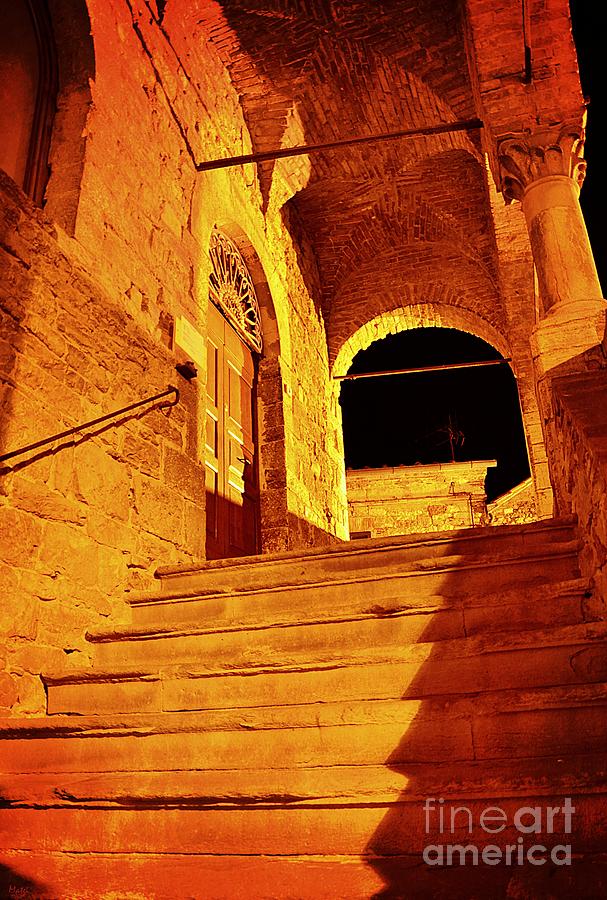 Castle Photograph - Golden stairs by Ramona Matei