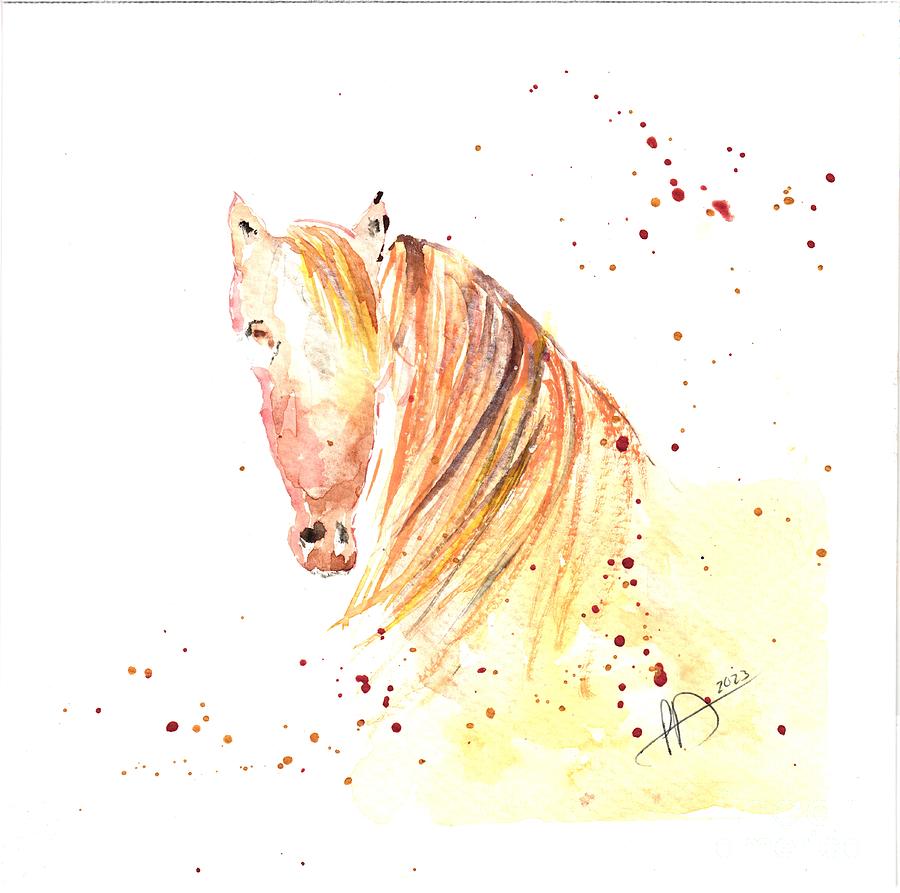 Golden Stallion Painting by Patti Powers