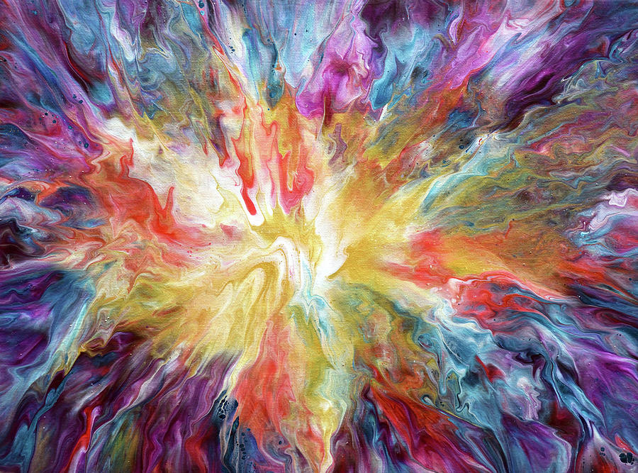 Abstract Painting - Golden Starburst by Laura Iverson
